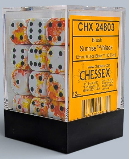 Chessex: Brush 36D6 Sunrise/Black 12mm