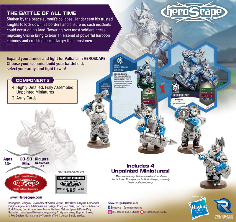 Heroscape Rising Tide Knight Primus Adelbern et Ordo Borealis Army Expansion