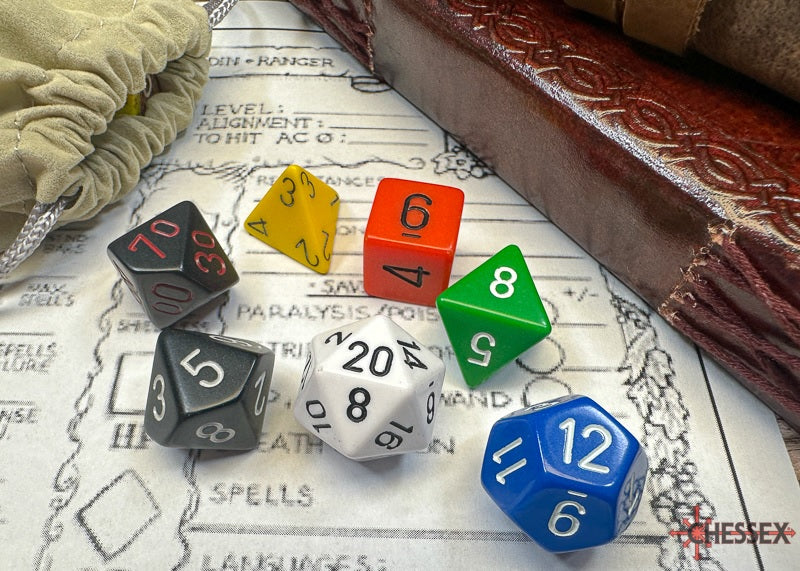 Chessex Nostalgia Opaque Jeu de 7 dés pour GM et joueurs débutants