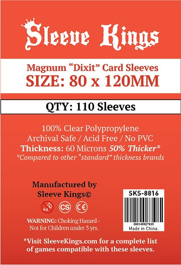 coup card sleeve size SK Magnum Sleeves 80mm x 120mm 110ct — Le Coin du Jeu CA