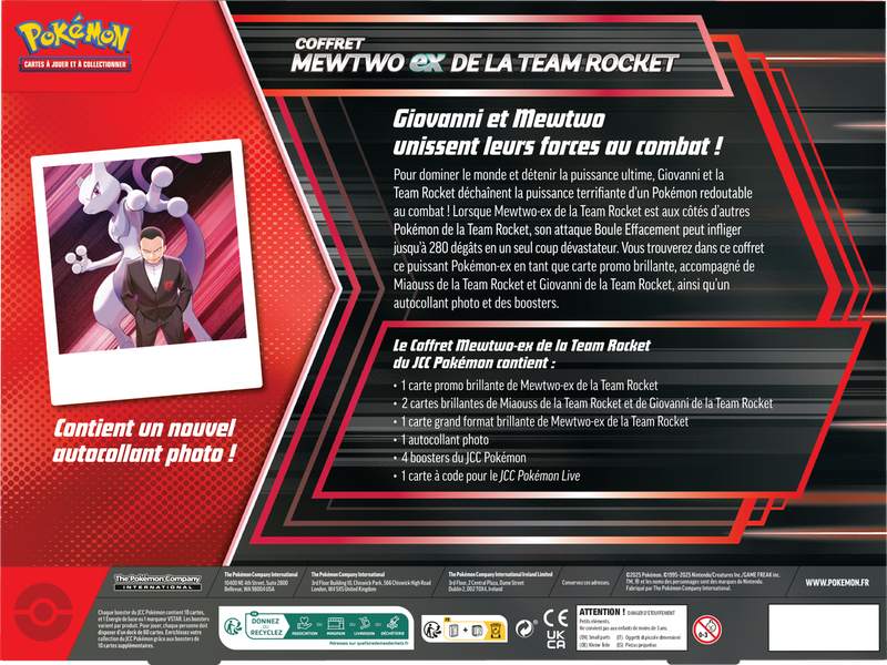 Pokemon Coffret Mewtwo ex de la Team Rocket (French)