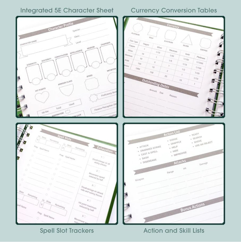 Roll & Play - DnD Character Quest Notebook Wild Green