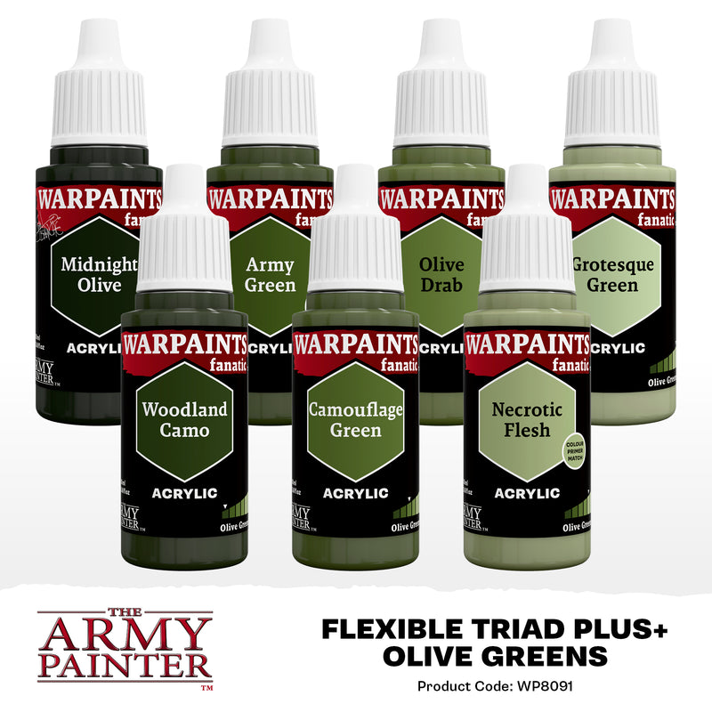 Army Painter - Warpaints: Fanatic Flexible Triad Plus+ Olive Greens