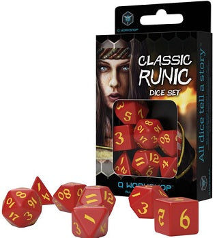 Classic Runic Dice Set: Red/Yellow