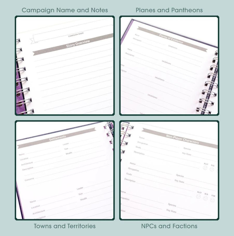 Roll & Play - Carnet de Quêtes pour Maître du Jeu de DnD Mauve (Anglais)