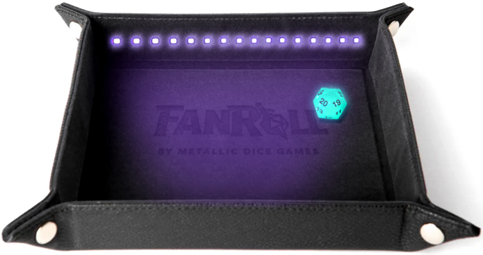 FanRoll - Blacklight Dice Tray d20 Black