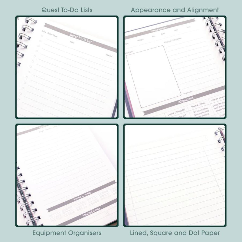 Roll & Play - Carnet de Quêtes pour Personnage de DnD Mauve (Anglais)