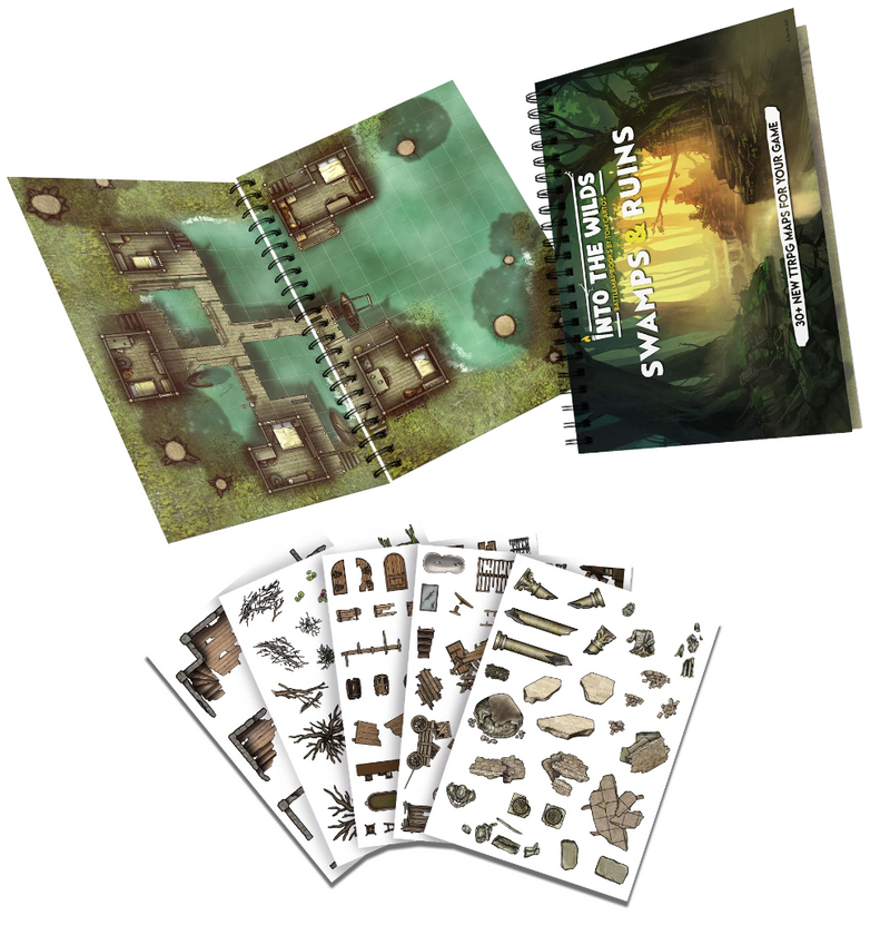Into the Wilds Battlemap Books: Swamps and Ruins