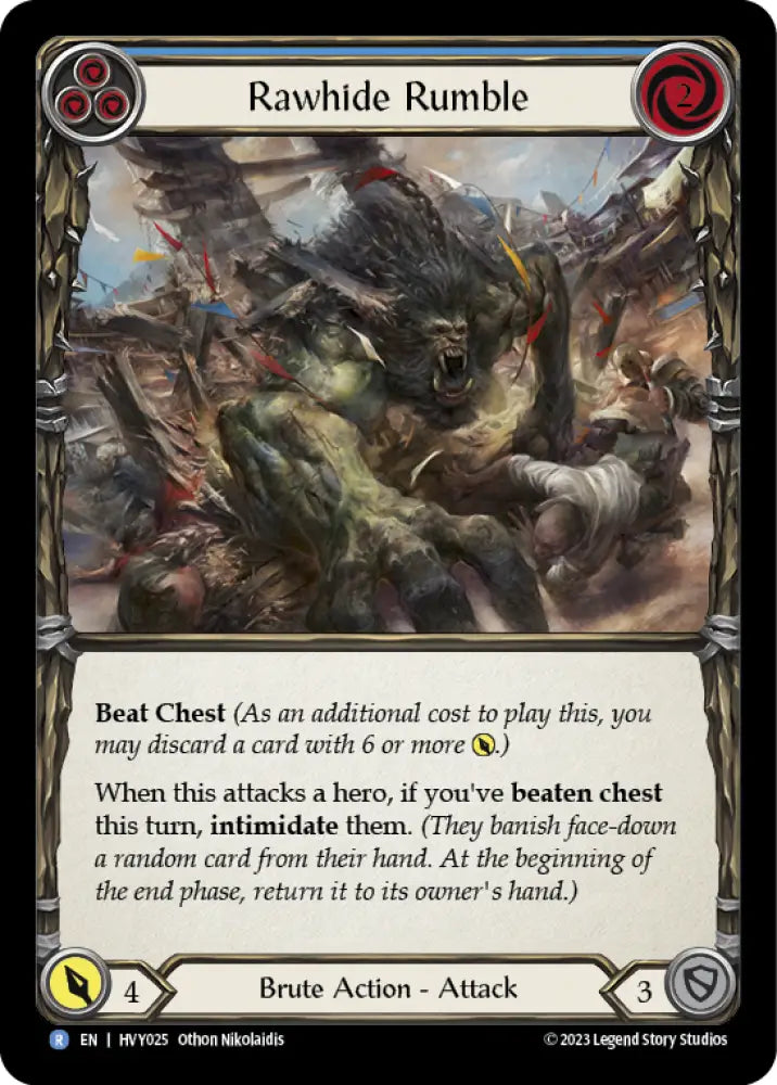Rawhide Rumble (Blue) [Heavy Hitters] Rainbow Foil - Flesh And Blood Single