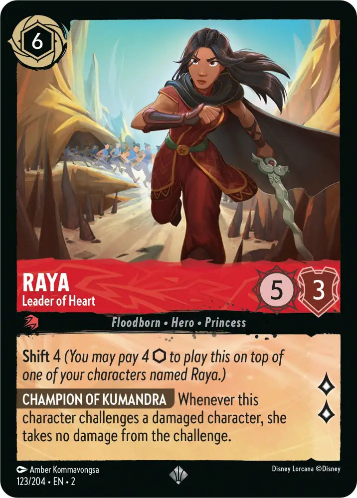 Raya - Leader of Heart (123/204) [Rise of the Floodborn] - Lorcana Single