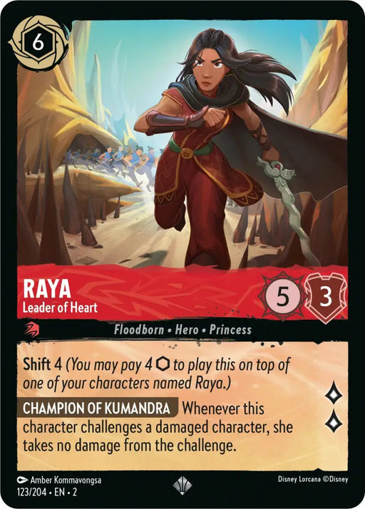 Raya - Leader of Heart (123/204) [Rise of the Floodborn] - Lorcana Single
