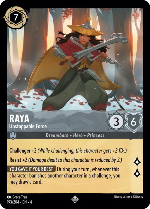 Raya - Unstoppable Force (193/204) [Ursula’s Return] - Lorcana Single