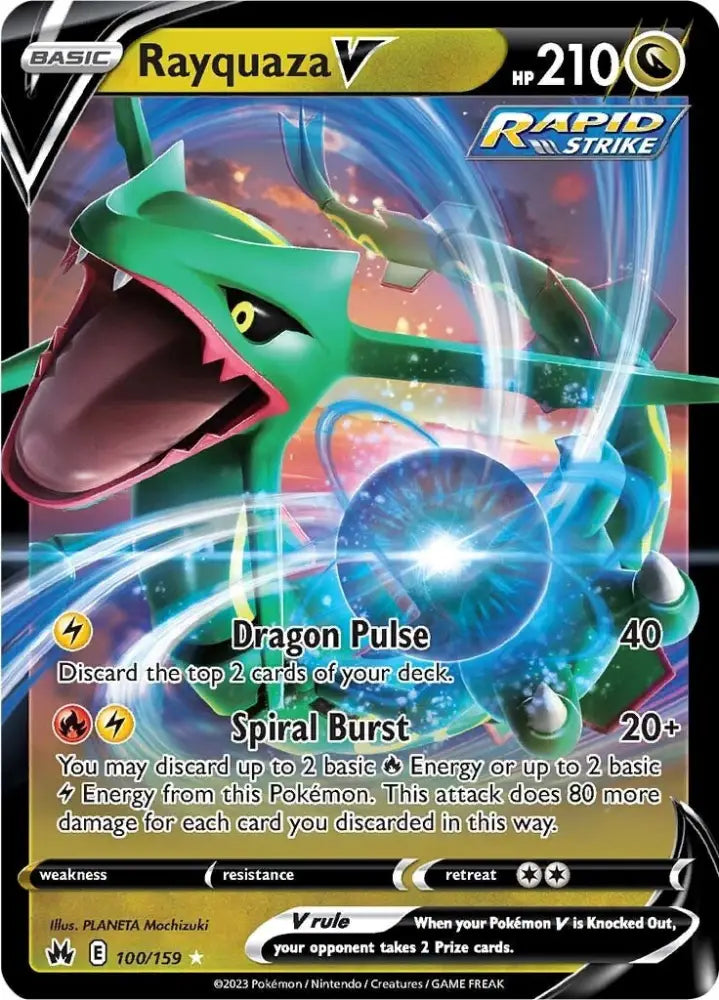 Rayquaza V (100/159) [Sword & Shield: Crown Zenith] - Pokemon Single
