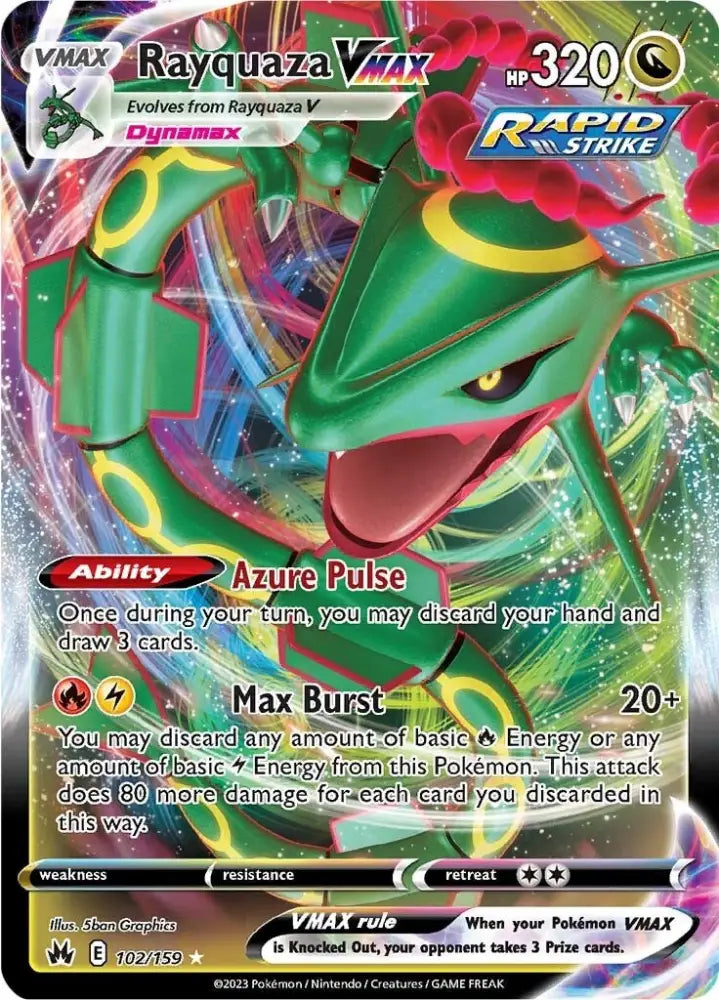 Rayquaza VMAX (102/159) (102) [Sword & Shield: Crown Zenith] - Pokemon Single