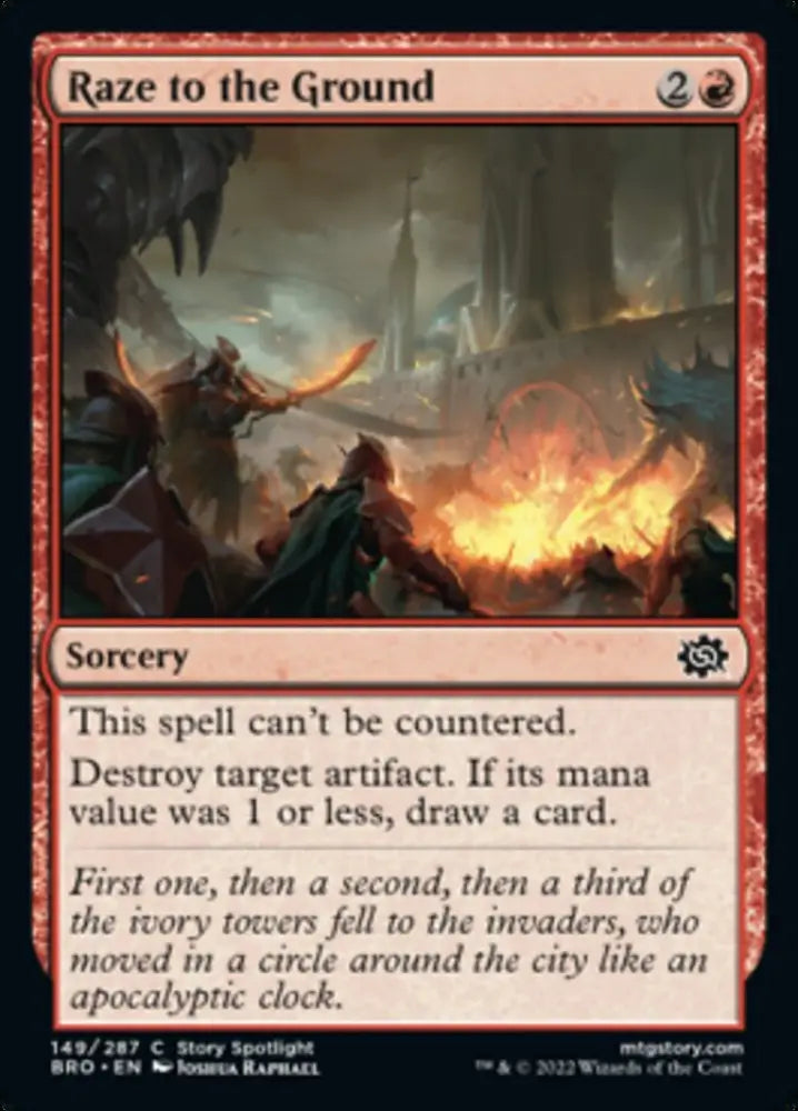 Raze to the Ground [The Brothers’ War] - MTG Single