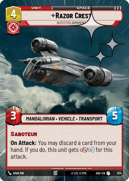Razor Crest - Outfitted Armament (Hyperspace Foil) (674) [Ashes of the Empire]
