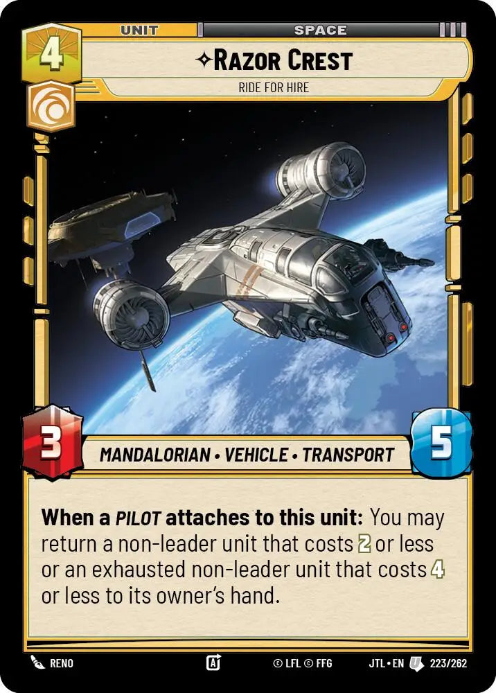 Razor Crest - Ride for Hire (223/257) [Jump to Lightspeed] - Star Wars: Unlimited Single