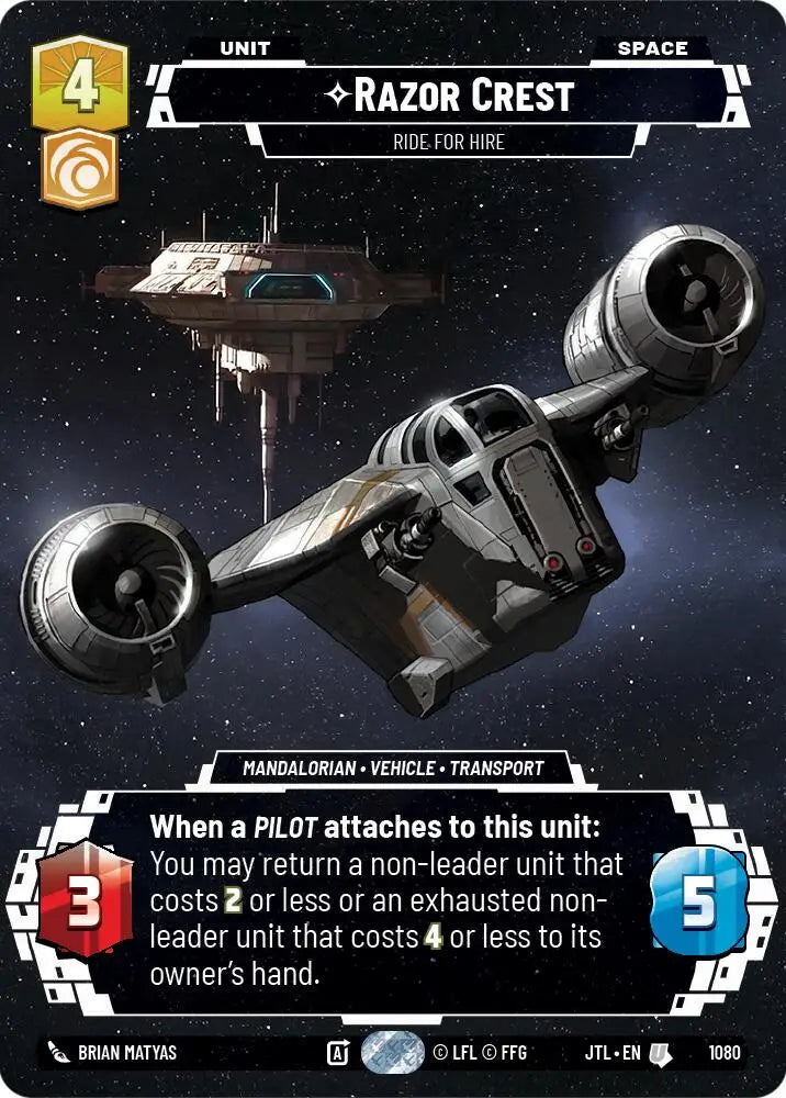 Razor Crest - Ride For Hire (Prestige Foil) (1080) [Jump to Lightspeed] - Star Wars: Unlimited Single