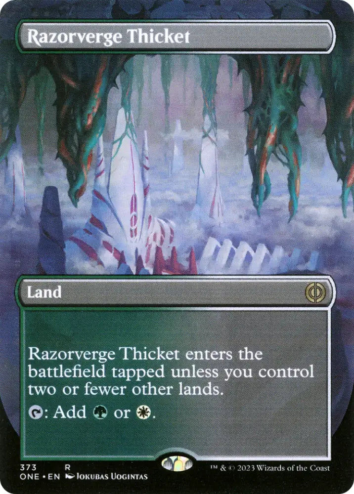 Razorverge Thicket (Borderless Alternate Art) [Phyrexia: All Will Be One] - MTG Single