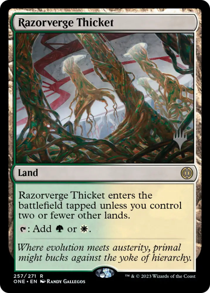 Razorverge Thicket (Promo Pack) [Phyrexia: All Will Be One Promos] - MTG Single