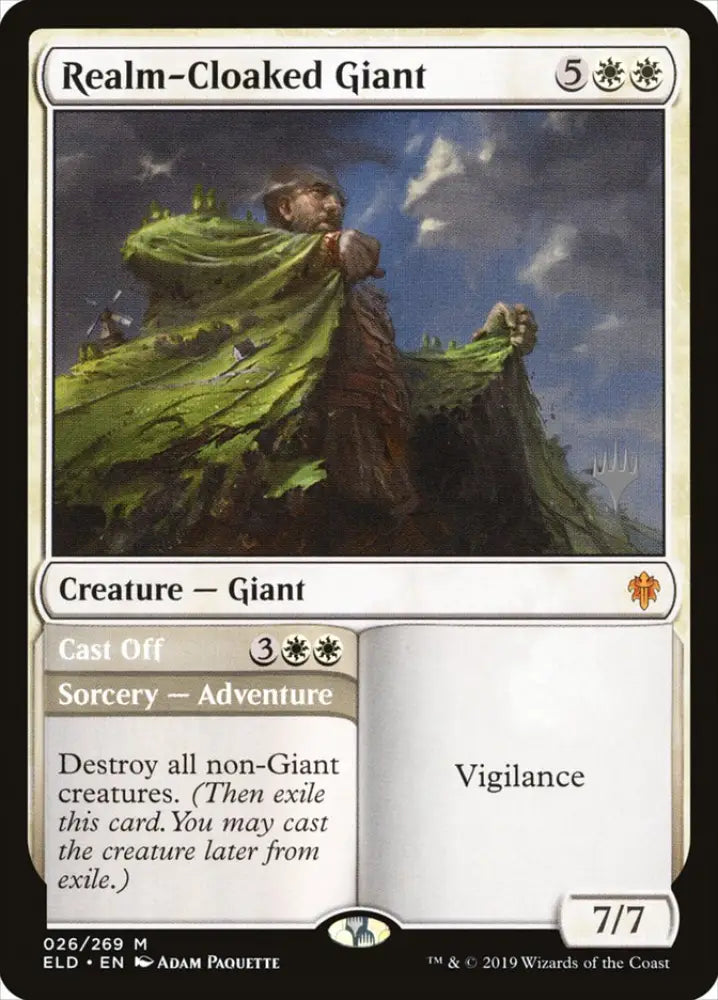 Realm-Cloaked Giant // Cast Off (Promo Pack) [Throne of Eldraine Promos] - MTG Single
