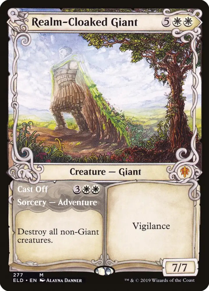 Realm-Cloaked Giant // Cast Off (Showcase) [Throne of Eldraine] - MTG Single
