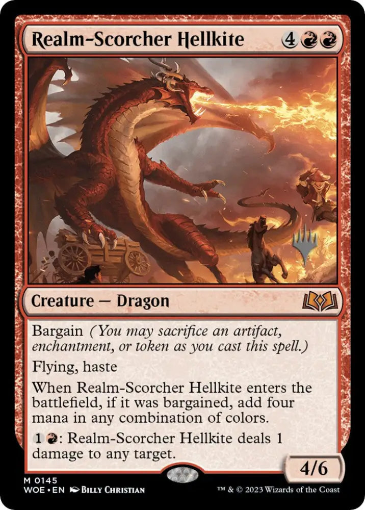 Realm-Scorcher Hellkite (Promo Pack) [Wilds of Eldraine Promos] - MTG Single