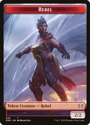 Rebel // Phyrexian Golem Double-Sided Token [Phyrexia: All Will Be One Tokens] - MTG Single
