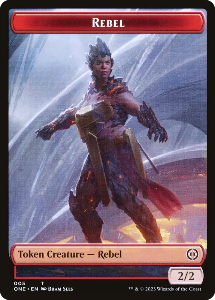 Rebel // Phyrexian Golem Double-Sided Token [Phyrexia: All Will Be One Tokens] - MTG Single