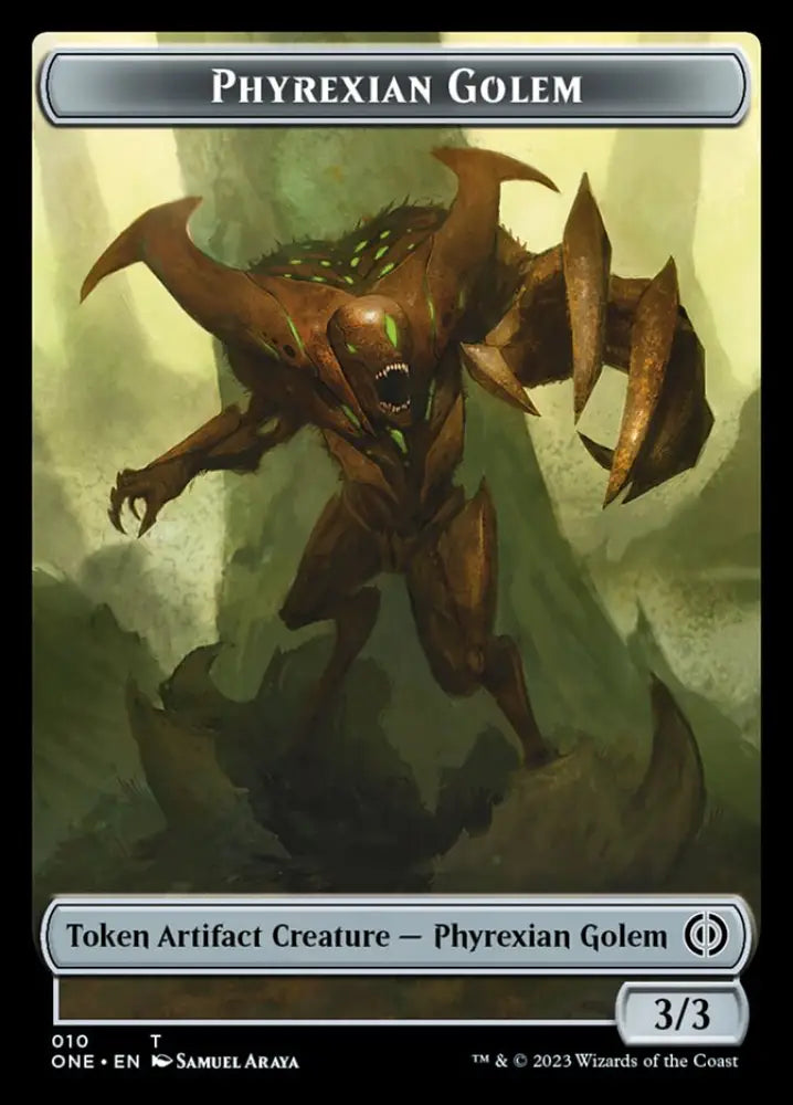 Rebel // Phyrexian Golem Double-Sided Token [Phyrexia: All Will Be One Tokens] - MTG Single