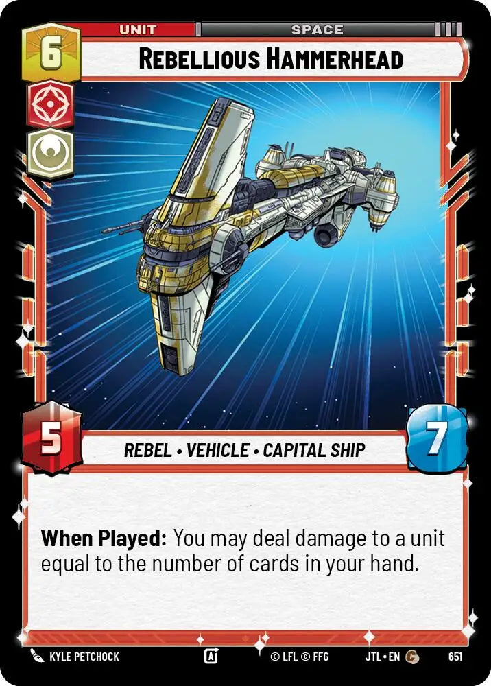 Rebellious Hammerhead (Foil) (651) [Jump to Lightspeed] - Star Wars: Unlimited Single
