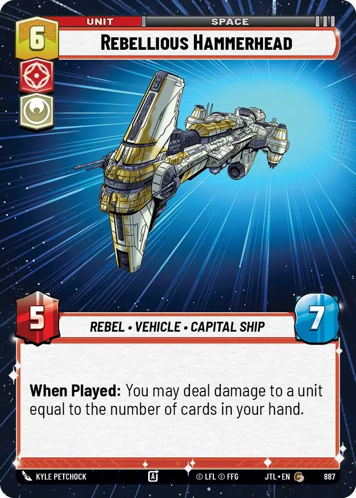 Rebellious Hammerhead (Hyperspace Foil) (887) [Jump to Lightspeed] - Star Wars: Unlimited Single