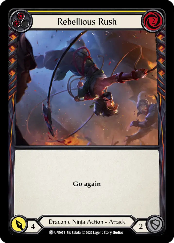 Rebellious Rush (Yellow) [Uprising] Rainbow Foil - Flesh And Blood Single