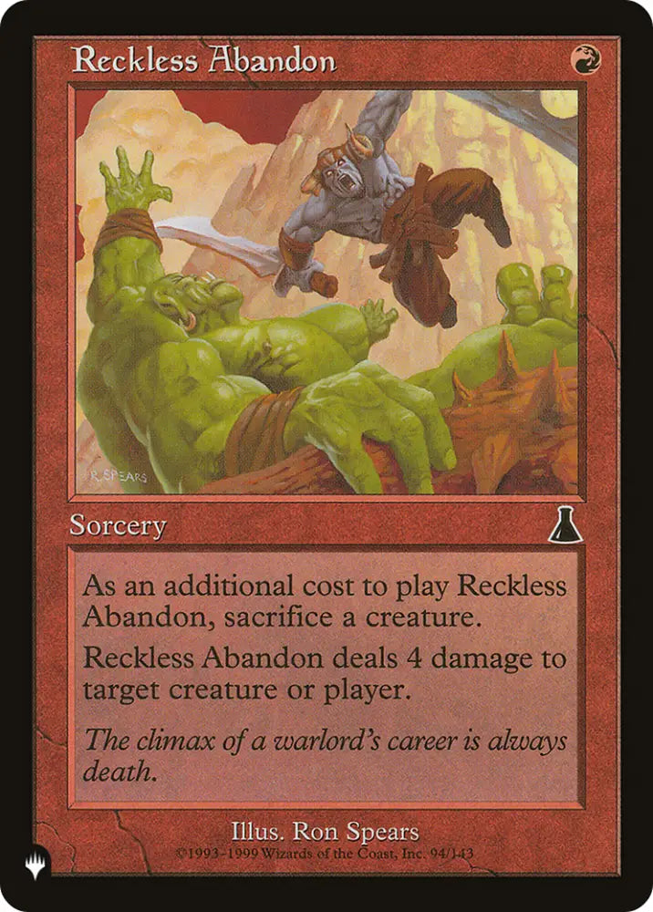 Reckless Abandon [The List] - MTG Single