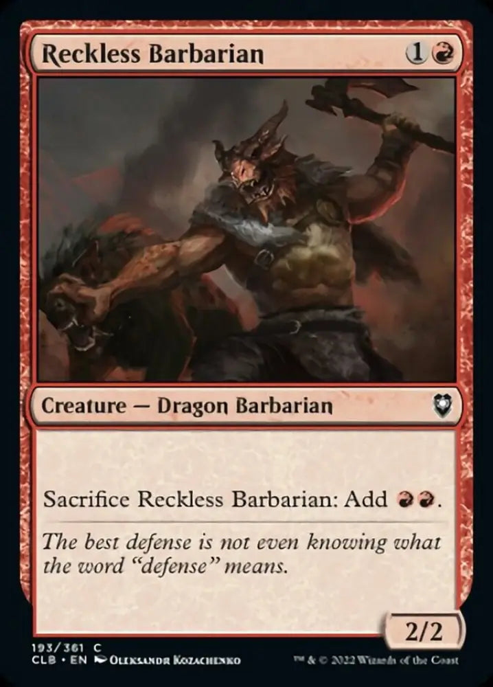 Reckless Barbarian [Commander Legends: Battle for Baldur’s Gate] - MTG Single