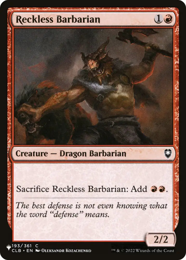 Reckless Barbarian [The List] - MTG Single