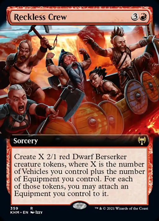 Reckless Crew (Extended Art) [Kaldheim] - MTG Single