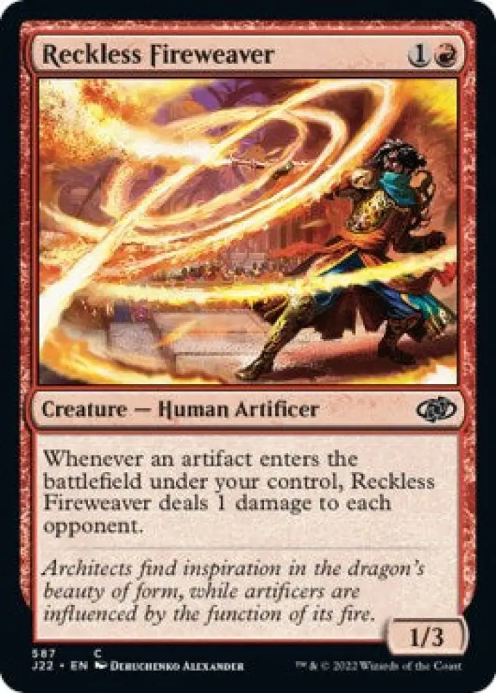Reckless Fireweaver [Jumpstart 2022] - MTG Single
