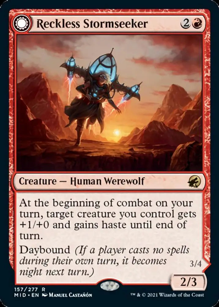 Reckless Stormseeker // Storm-Charged Slasher [Innistrad: Midnight Hunt] - MTG Single