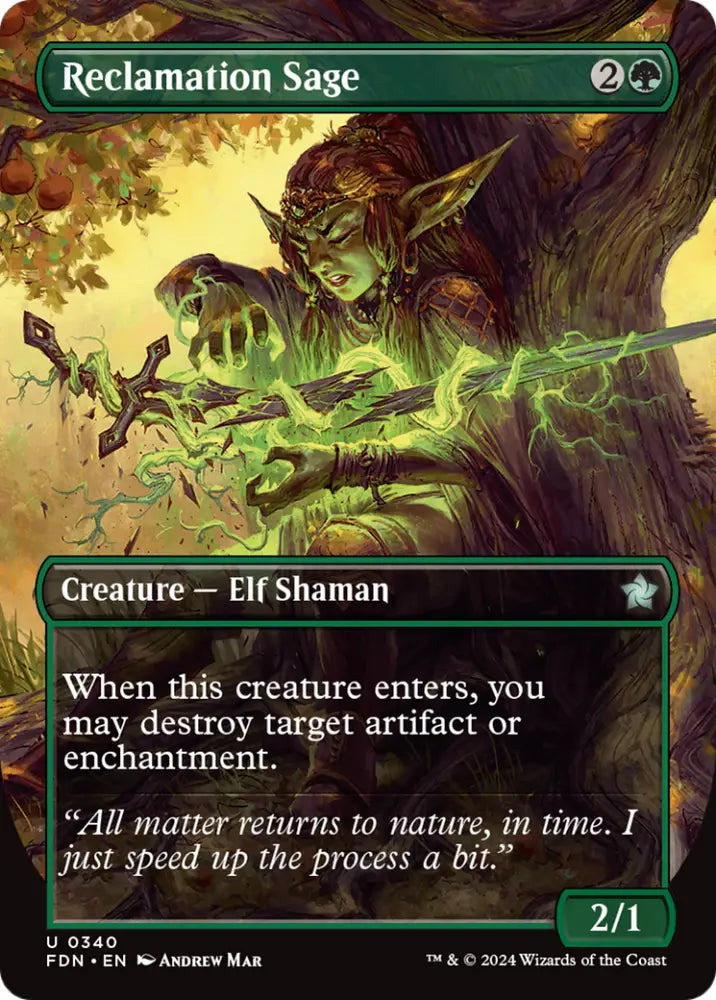 Reclamation Sage (Borderless) [Foundations] - MTG Single