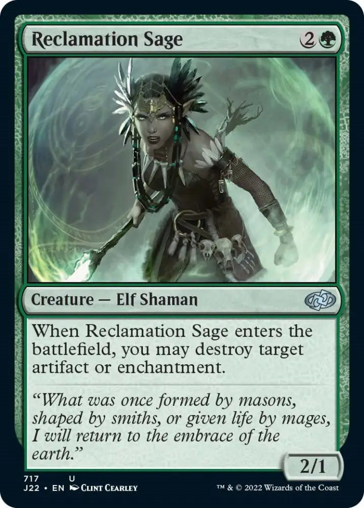 Reclamation Sage [Jumpstart 2022] - MTG Single