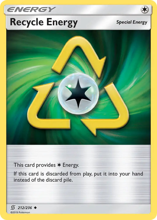 Recycle Energy (212/236) [Sun & Moon: Unified Minds] - Pokemon Single