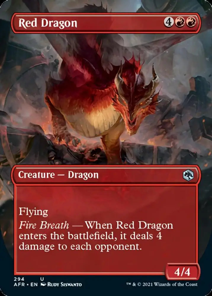 Red Dragon (Borderless Alternate Art) [Dungeons & Dragons: Adventures in the Forgotten Realms] - MTG Single