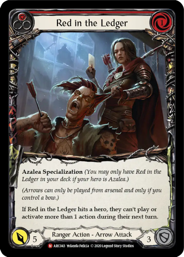 Red in the Ledger [Arcane Rising Unlimited] Unlimited Rainbow Foil - Flesh And Blood Single