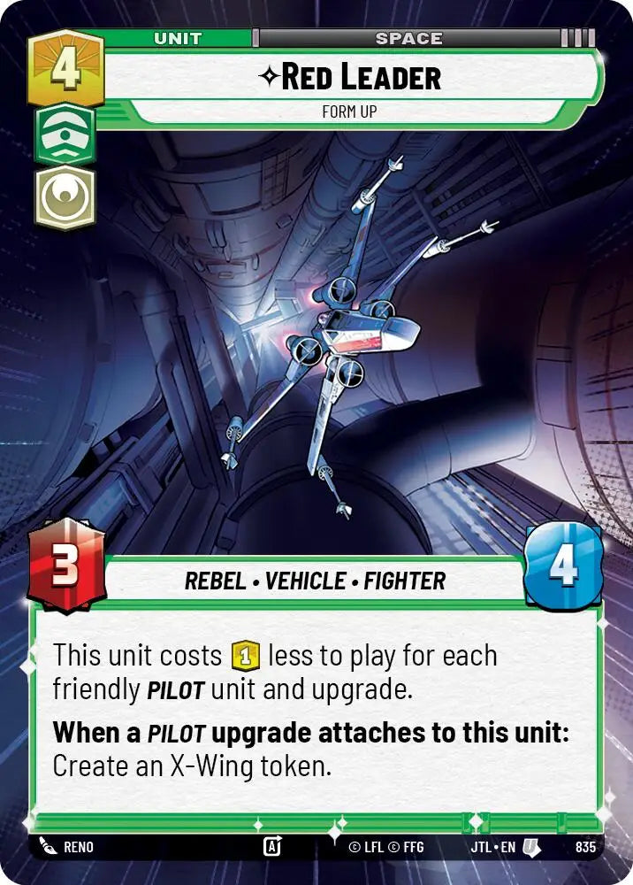 Red Leader - Form Up (Hyperspace Foil) (835) [Jump to Lightspeed] - Star Wars: Unlimited Single