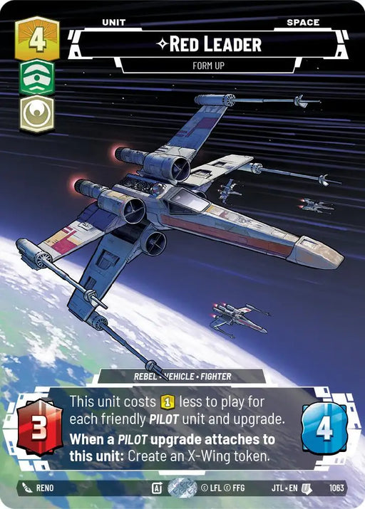 Red Leader - Form Up (Prestige Foil) (1063) [Jump to Lightspeed] - Star Wars: Unlimited Single