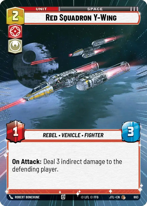 Red Squadron Y-Wing (Hyperspace Foil) (883) [Jump to Lightspeed] - Star Wars: Unlimited Single