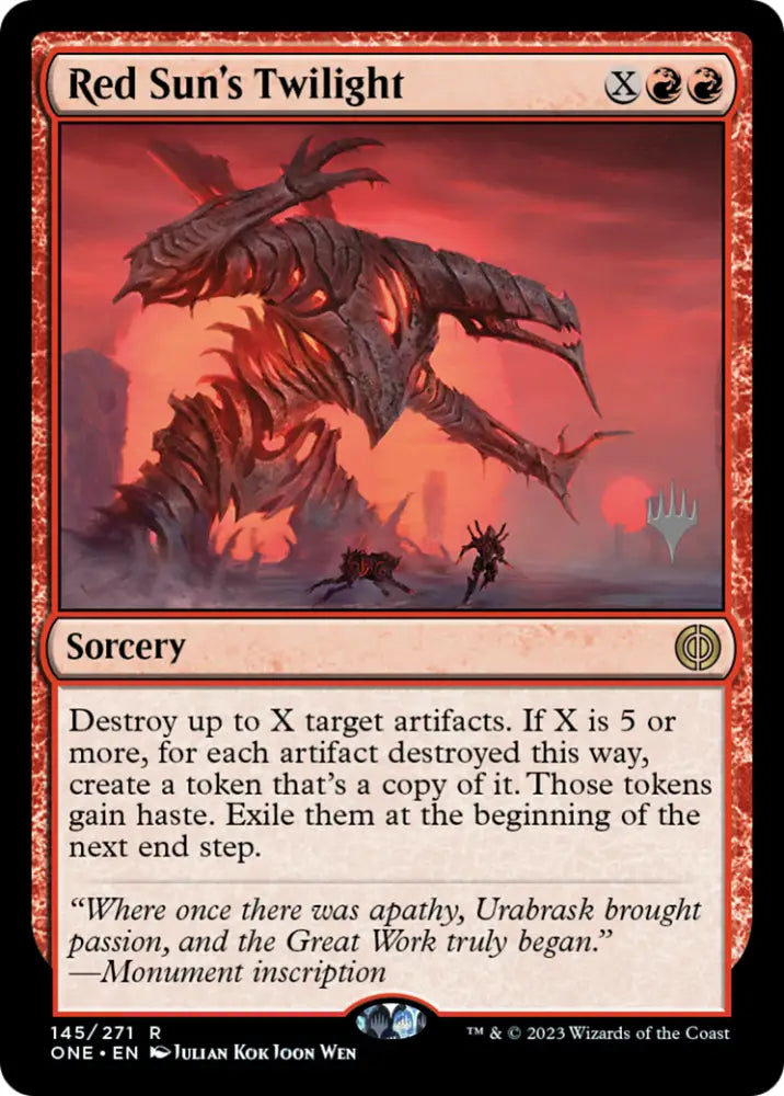 Red Sun’s Twilight (Promo Pack) [Phyrexia: All Will Be One Promos] - MTG Single