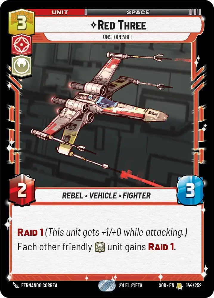 Red Three - Unstoppable (144/252) [Spark of Rebellion] - Star Wars: Unlimited Single