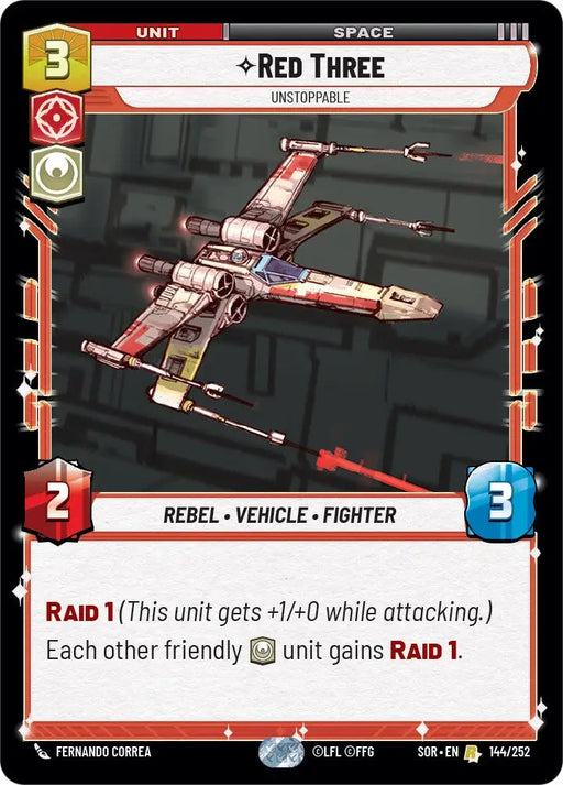 Red Three - Unstoppable (144/252) [Spark of Rebellion] - Star Wars: Unlimited Single